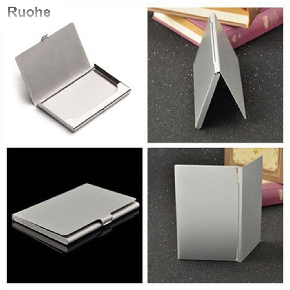 RUOHE Storage Metal Credit ID Stainless Box Waterproof Card Case Business
