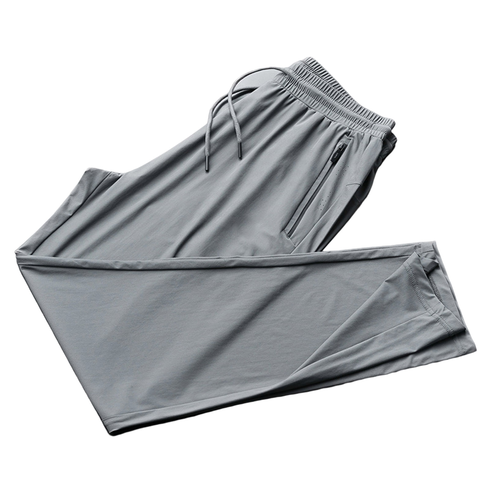 Aixuexi Men Sport Pants Solid Color Breathable Deep Crotch Loose Drawstring Exercise Ankle-banded Zipper Pockets Mesh Men Sweatpants Male Clothes Trendy Summer Sweatpants - 2