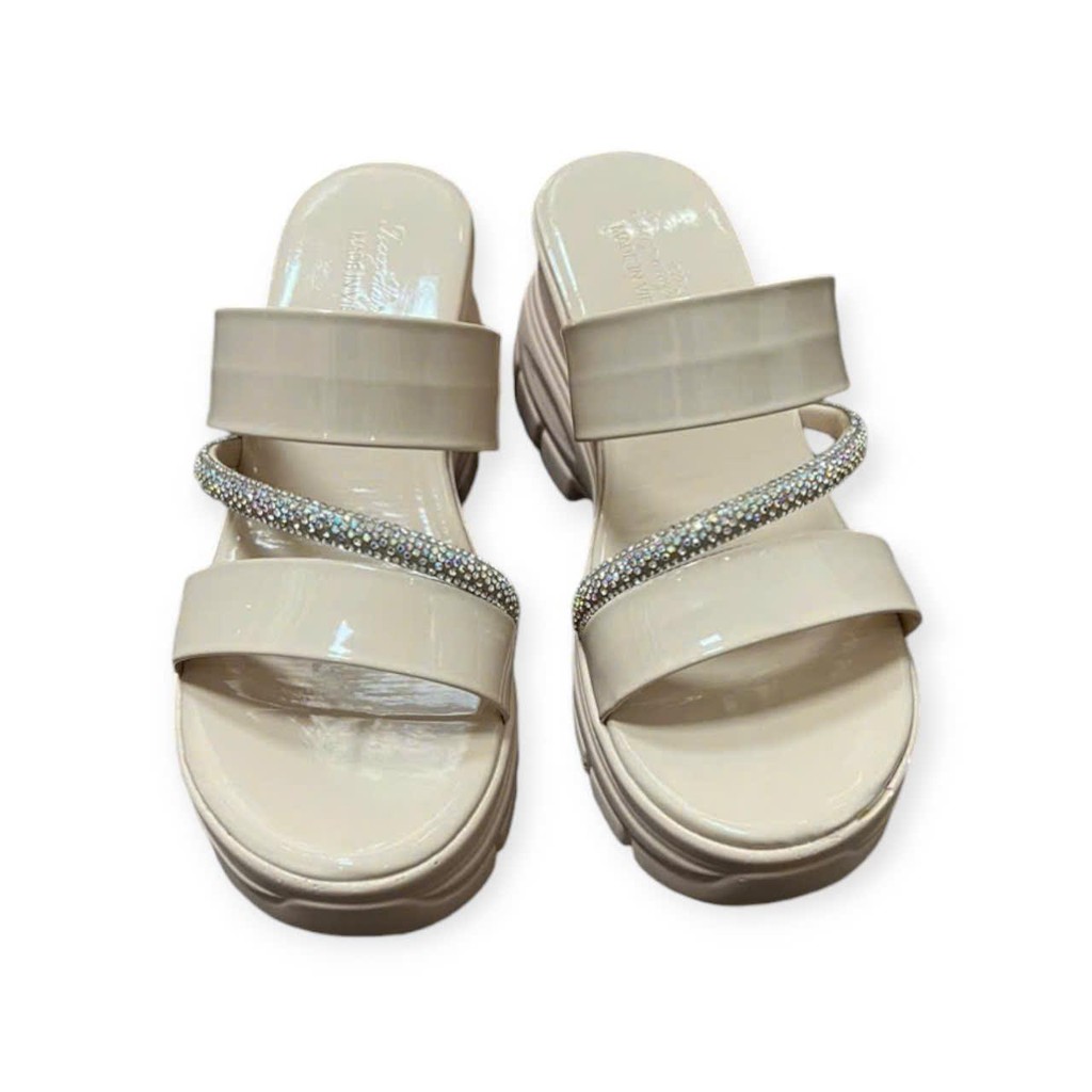 DÉP NỮ CAO GÓT - ĐẾ BÁNH MÌ CAO 7F -QUAI PHỐI XOÀN DéP Nhung Sandal giày dep nu Shoes - 8