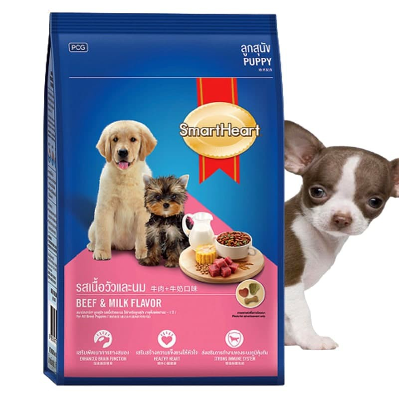 Thức Ăn Cho Chó Con Hạt Smarthear puppy 400g- Hạt vị Thịt Bò và Sữa tốt cho chó con