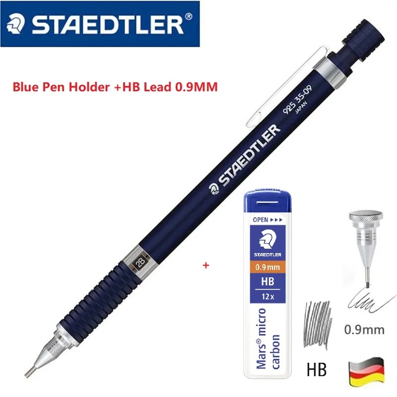 Staedtler 925 Shatter-Proof Mechanical Pencil 0.3~2.0mm Heavy Duty Metal Body For Exams&Technical Drawing Architecture Design
