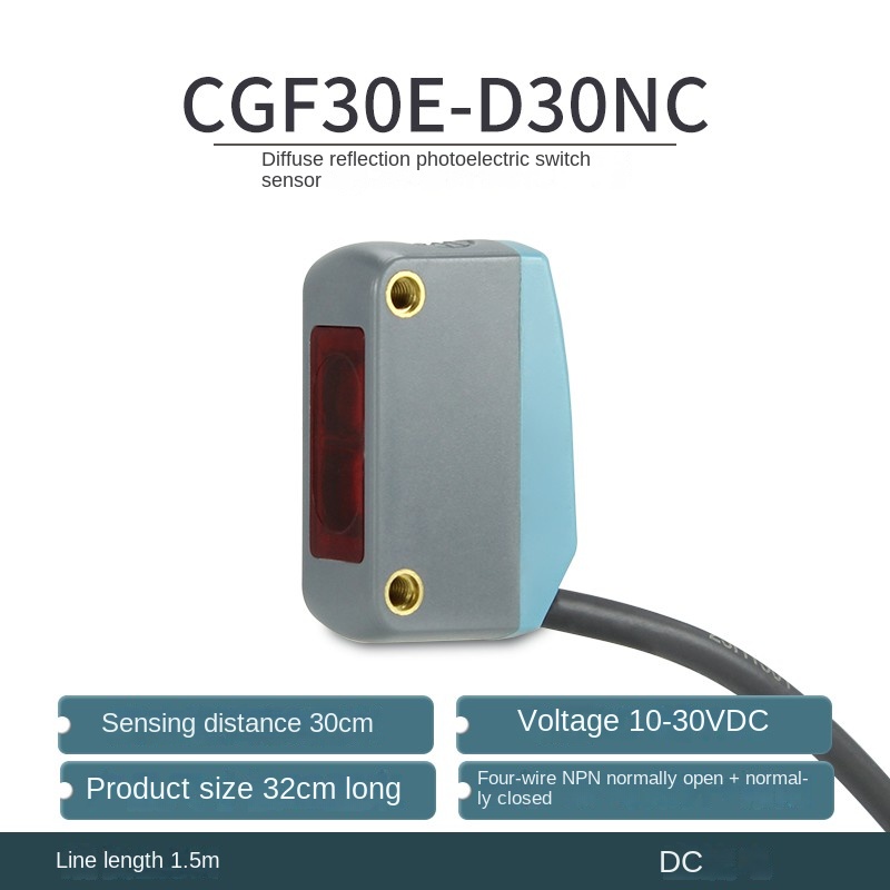 Cảm Biến Quang Điện CGF30E D30NC CNTD - tùy chọn Phản Xạ Khuếch Tán, 3 Dây Thường Mở, Đóng NPN/PNP, D30/T5/R1, Điều Khiển Tự Động Nhỏ Gọn