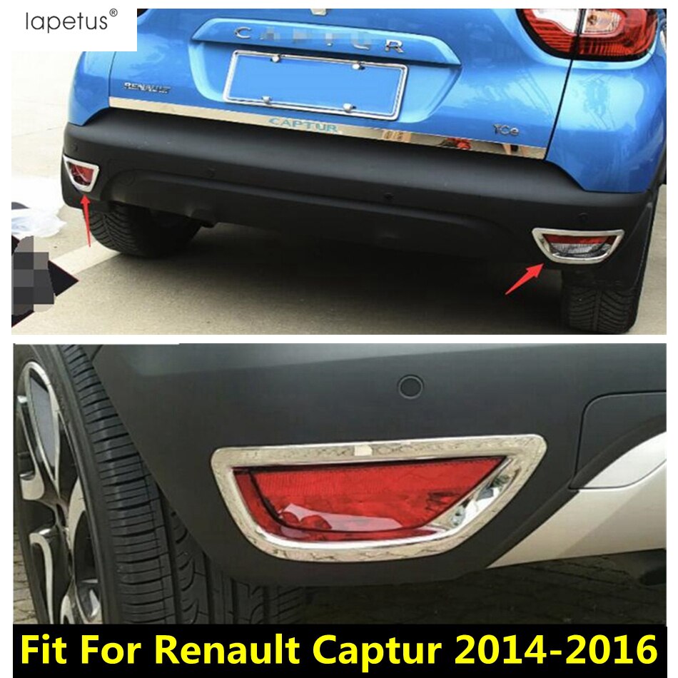 Accessories For Renault Captur 2014 2015 2016 2017 Abs Chrome Rear Bumper Tail Fog Lamp Lights Molding Decor Cover Trim Exterior