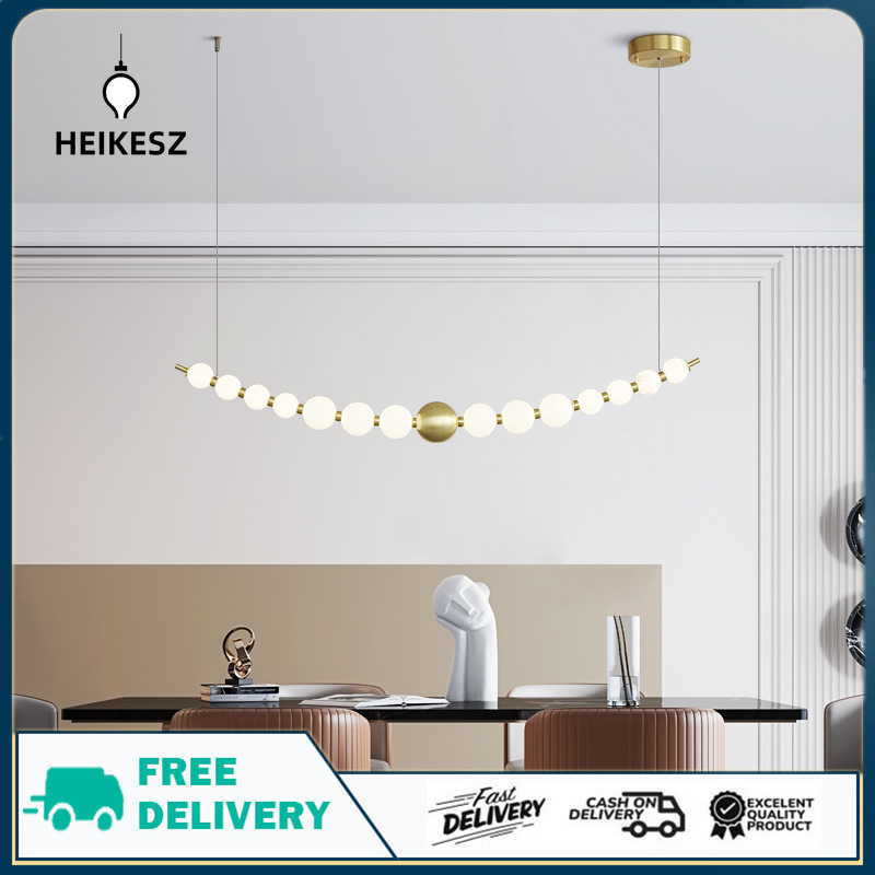 HEIKESZ All-Copper Modern Style Restaurant Chandelier Nordic Simple Bar Counter Exhibition Hall Lamp Creative Art Bubble Light Luxury Necklace Lamp ราคา 4,269 บาท*ส่งฟรี