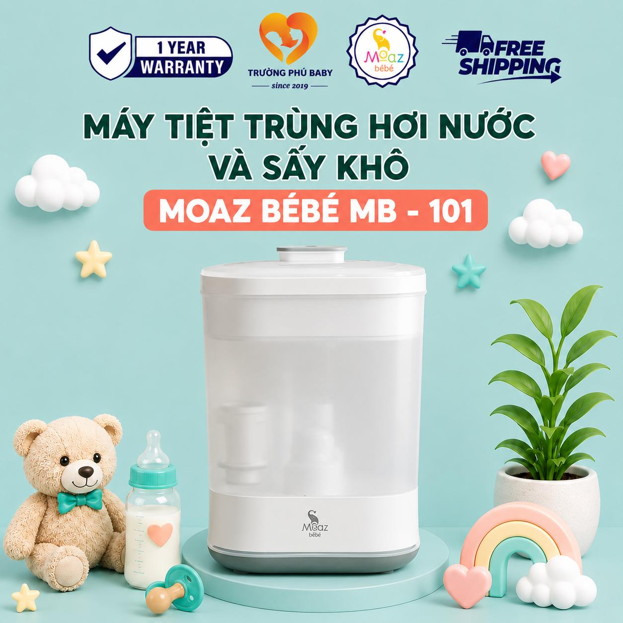 Máy Tiệt Trùng Hơi Nước và Sấy Khô moaz bébé MB-101 - An Toàn, Hiệu Quả