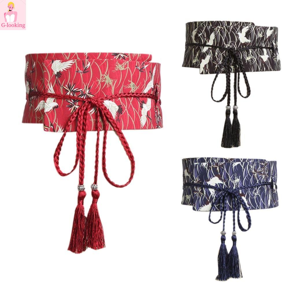 QIWANBA19 Tua rua Thắt lưng vải rộng Thêu Phong cách Trung Quốc Hanfu cummerbunds Đơn giản Thắt lưng trang trí Phụ nữ