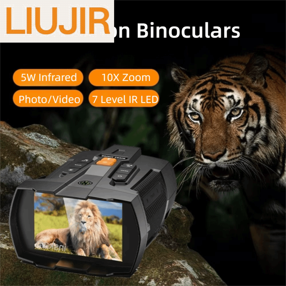 LIUJIR ซูม 10 เท่า กล้องส่องกลางคืนแบบสองตา จอแสดงผล IPS หน้าจอขนาดใหญ่ 4.5 นิ้ว แว่นตาส่องกลางคืน 4K ใช้งานง่าย ไฟเติมแสง 3W กล้องโทรทรรศน์มองกลางคืนอินฟราเรด การผจญภัยกลางแจ้ง ราคา 3,040 บาท*ส่งฟรี