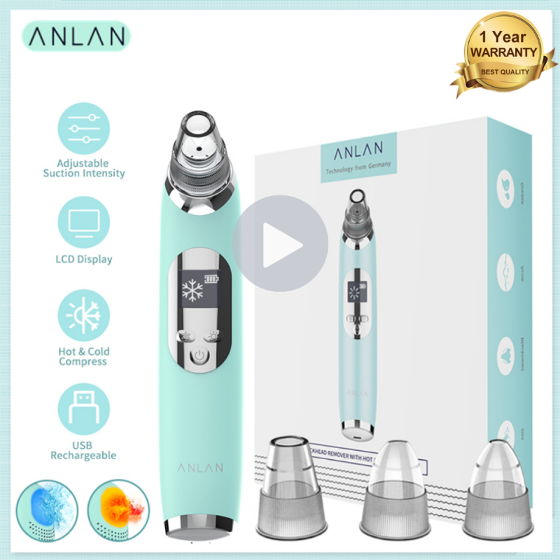 Buy ANLAN Blackhead Remover Hot Cold Facial Cleaner Deep Pore Acne Pimple Removal Vacuum Suction ❤ Singapore