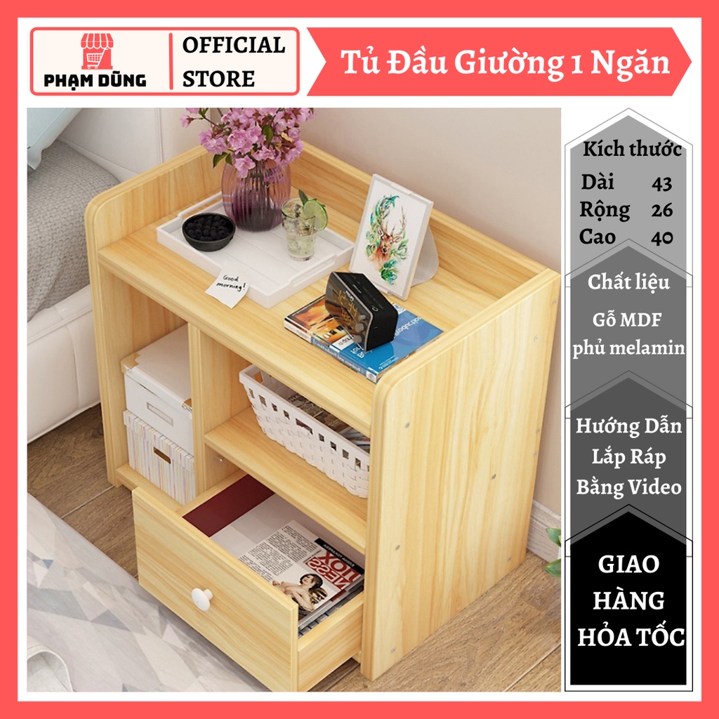 Tủ Đầu Giường , Kệ Để Đầu Giường 1 Ngăn Tủ