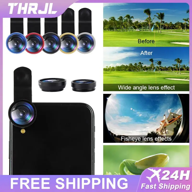 Fisheye Ống kính 3 trong 1 ống kính Ống kính góc rộng cho iPhone  Huawei Lenovo Macro ống kính máy ảnh bộ dụng cụ điện thoại di động Clip ống kính txtb1