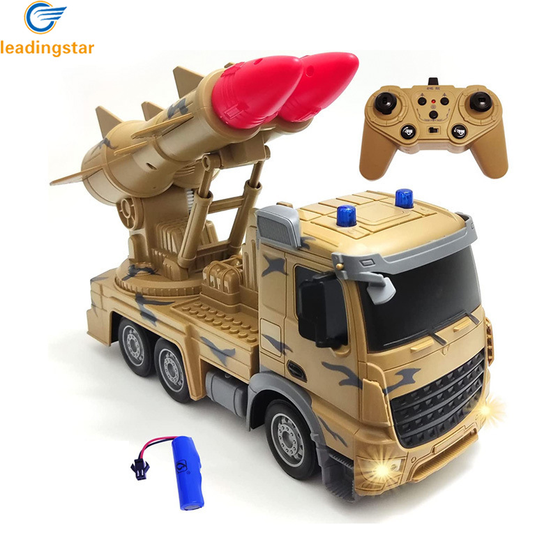 Kids Rc Truck Movable Missile Launcher Vehicle Simulation Turret Rotation Rc Car With Light For Boys Birthday Xmas Gifts ราคา 793 บาท*ส่งฟรี