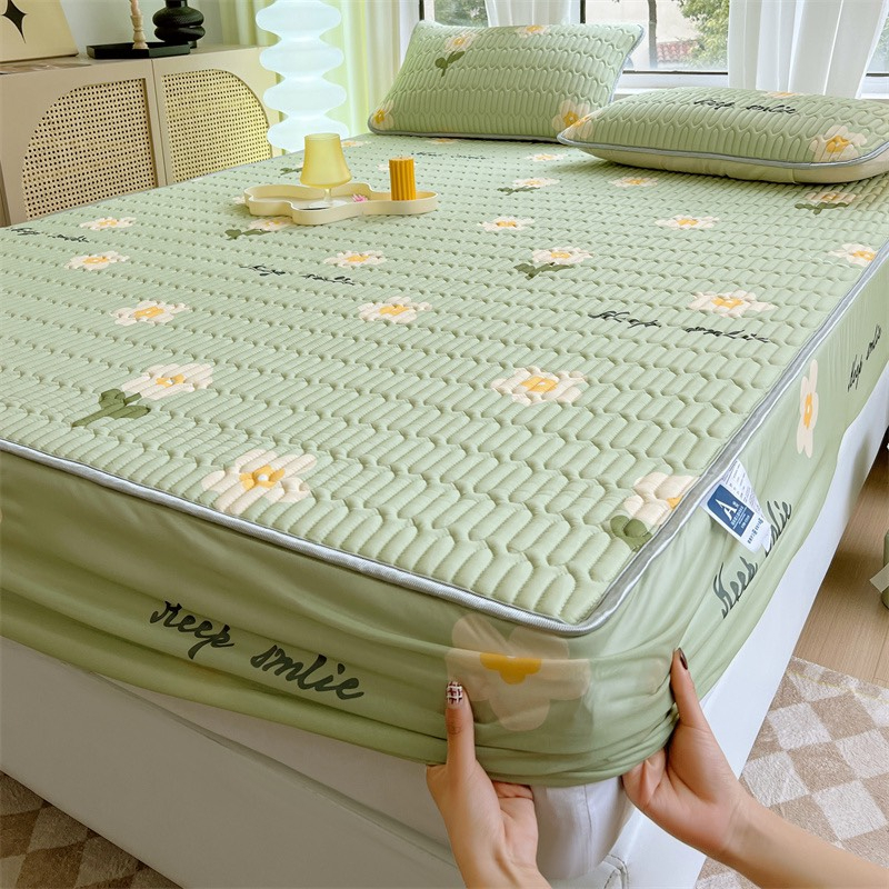 Chiếu điều hoà latex 3D K-JUN BEDDING bọc nệm kèm hai vỏ gối nằm