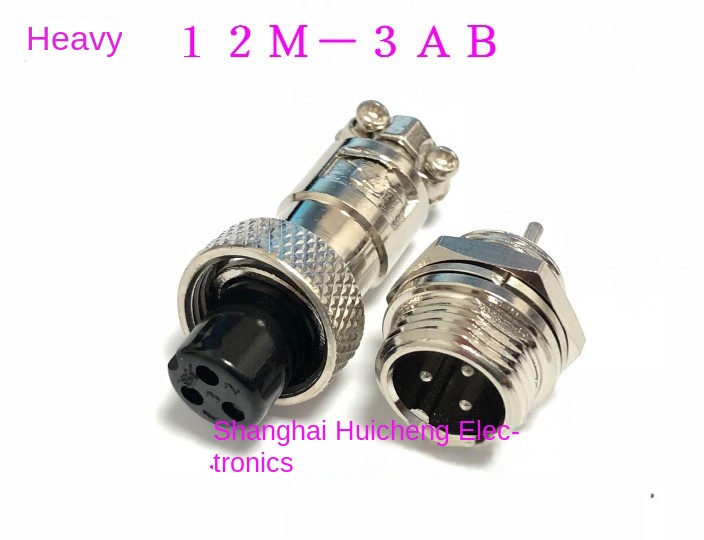 GX12 12M | Đầu Nối 2-6 Lõi | Chuẩn Chống Nước | Ổ Cắm + Đầu Cắm | Kích Thước Lỗ 12MM - 4P đầu + ổ cắm