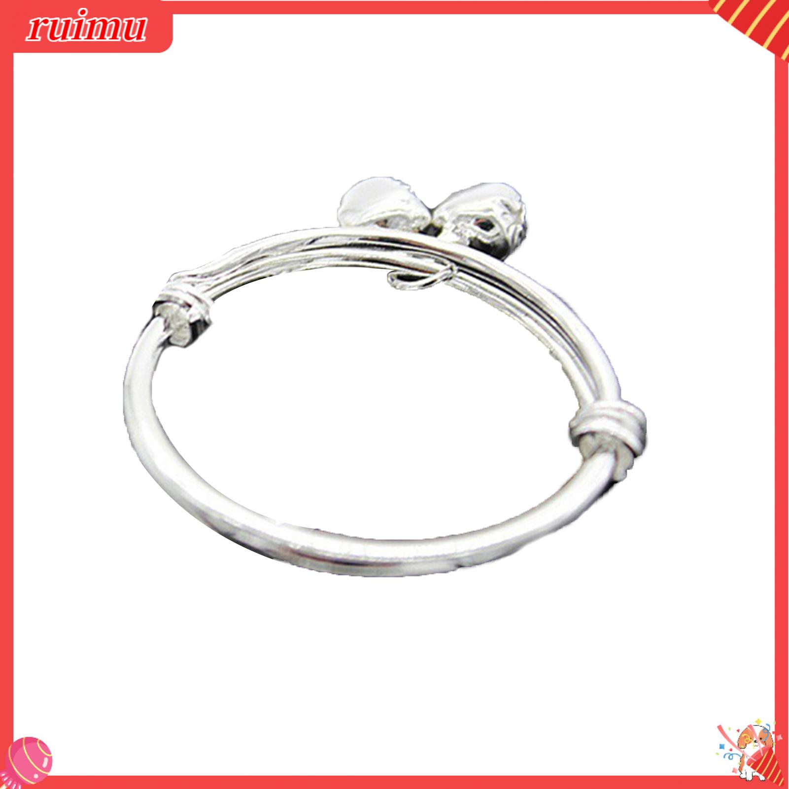 Ruimu Vòng Đeo Tay thiết kế dập nổi Có Thể Điều Chỉnh Đồ Trang Sức Mặt dây chuyền chuông Bé Bangle Cho Trẻ Mới Biết Đi Có Thể Điều Chỉnh chuỗi đeo tay