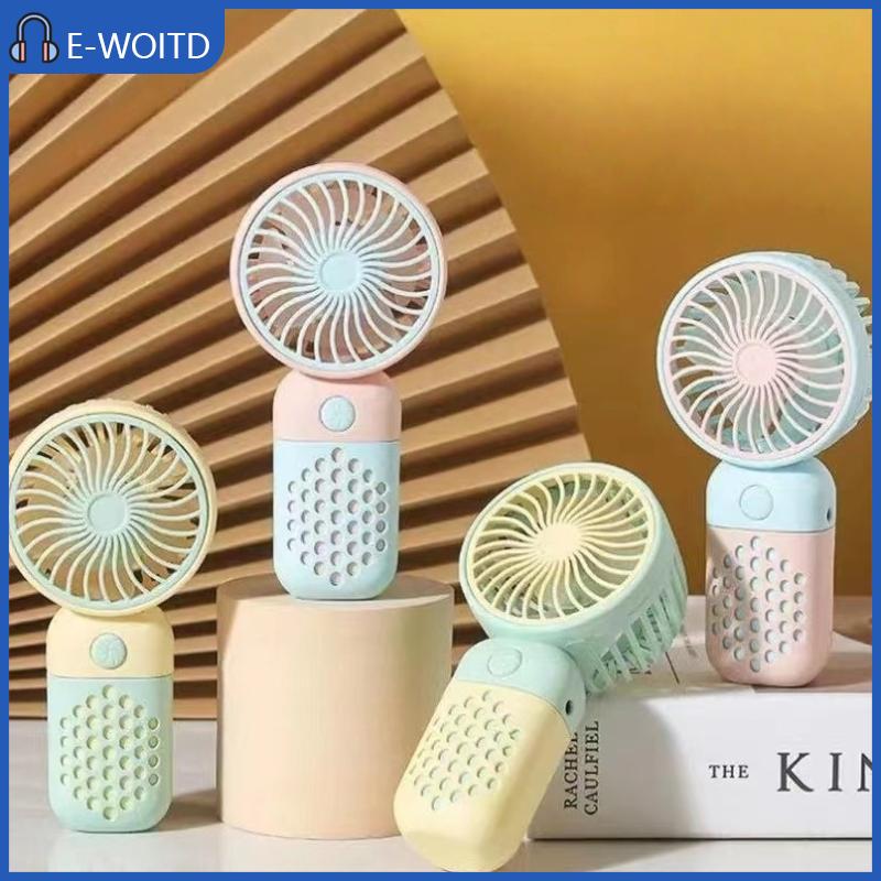 【E-WOITD】 พัดลม USB มือถือขนาดเล็กพกพาได้3สปีดชาร์จได้ขนาดกระเป๋าเพื่อความสบายในการเดินทางกลางแจ้ง ราคา 62 บาท*ส่งฟรี