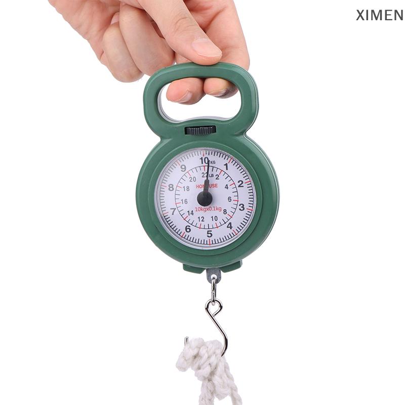 XIMEN Con trỏ mini móc mùa xuân treo quy mô xách tay câu cá Quy mô 10kg Công suất thực phẩm Quy mô Kỹ thuật số quy mô hành lý trọng lượng quy mô