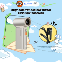 Quạt Cầm Tay Cao Cấp JISULIFE Ultra1 FA55 18W 9000mAh Sạc Nhanh - Đèn LED Hiển Thị - Sử Dụng Lên Đến 15H BH Chính Hãng