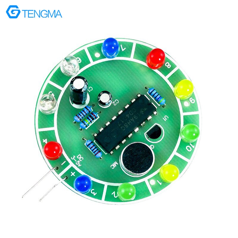 Led điều khiển bằng âm thanh đèn nước Kit Quay chu kỳ điện tử Hàn bảng mạch tập thể dục lắp ráp tự làm bộ phận Đào Tạo