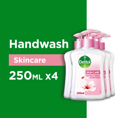 [Bundle of 4] Dettol Skincare Liquid Hand Wash 250ml (Kills 99.9% of Germs)