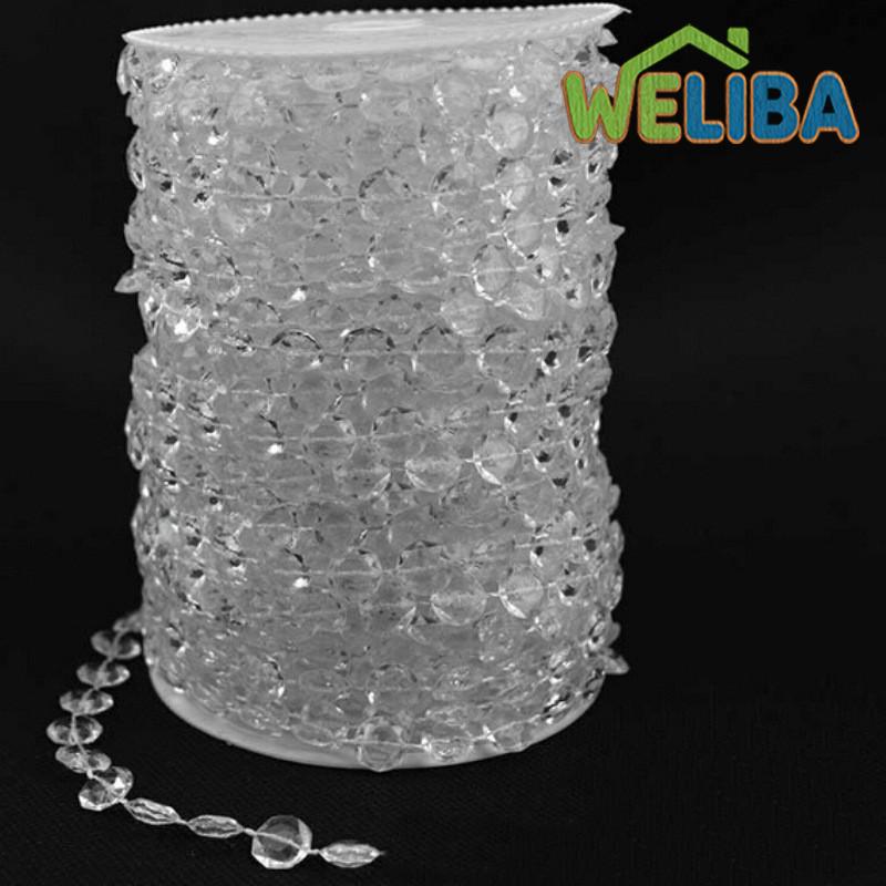 Strands Bead Curtain 10m Acrylic 10mm Flat Bead Curtain For Wedding Party 【Free Shipping】 ราคา 139 บาท*ส่งฟรี