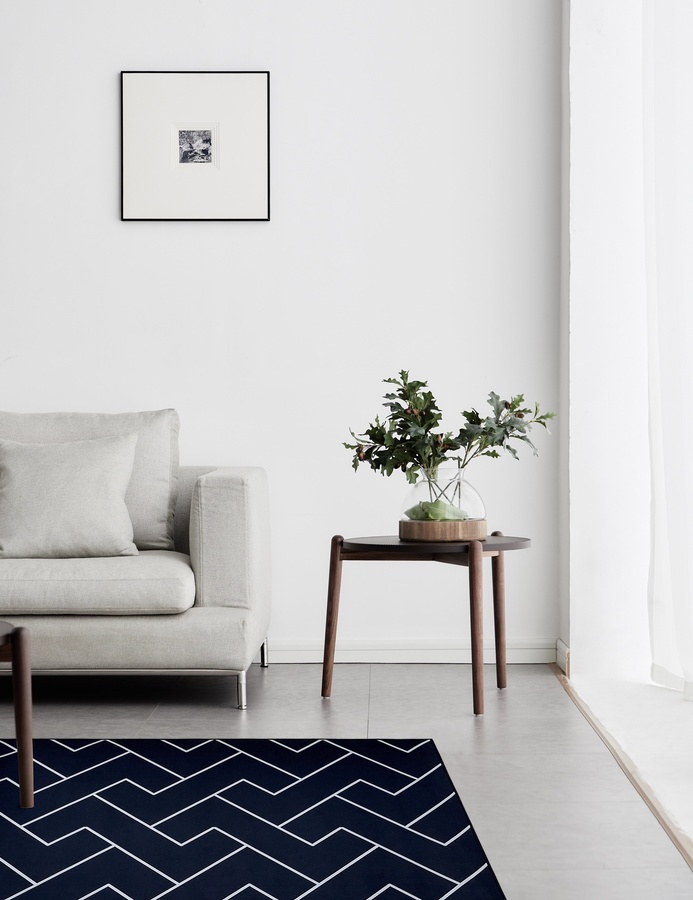 Global House COZY พรมปูพื้นสไตล์นอร์ดิก รุ่น ROSE-01 ขนาด 90x150x0.6CM สีดำ รับประกันของเเท้! ราคา 467 บาท*ส่งฟรี