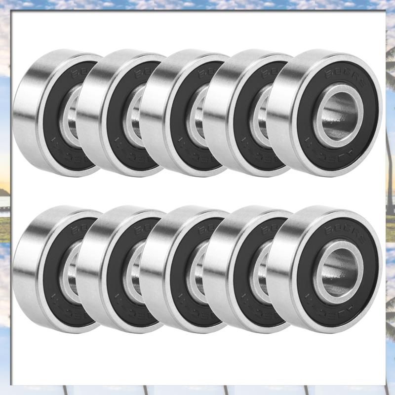 10Pcs 608- Longboard Integrated Bearing Skateboard Wheel Bearing Inline Roller Skate Bearing 8X22X12