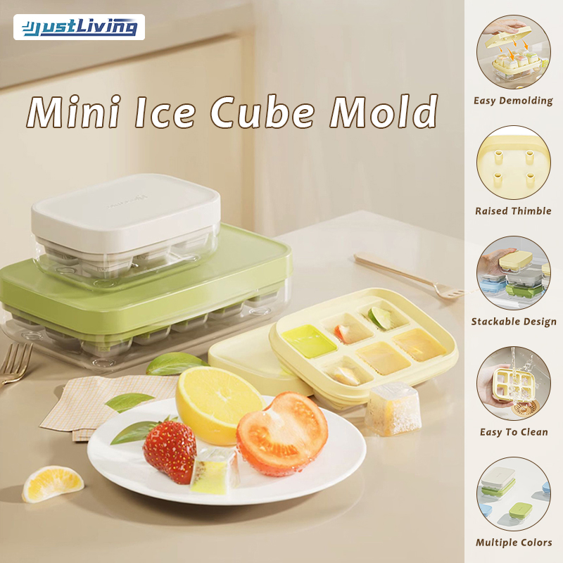 Justliving 1 chiếc máy làm đá đồ uống lạnh COCKTAIL rượu Whisky kem mini 6 lưới Máy Làm Đá khay hình khối làm đá khuôn thạch khay hình khối silicon Nhà Bếp Có nắp máy làm Đá Khuôn làm thạch khuôn Băng đông lạnh gia dụng