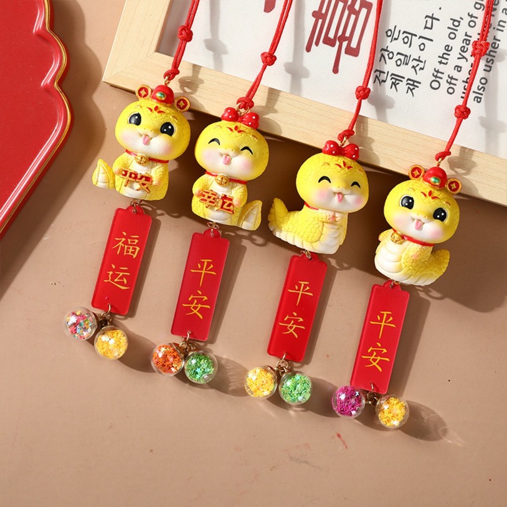 MRCHUA Năm 2025 Đồ trang trí treo Đồ trang trí sân vườn Rắn Phong cảnh siêu nhỏ hình rắn Dễ thương Phong cách Trung Quốc Móc khóa Xe hơi