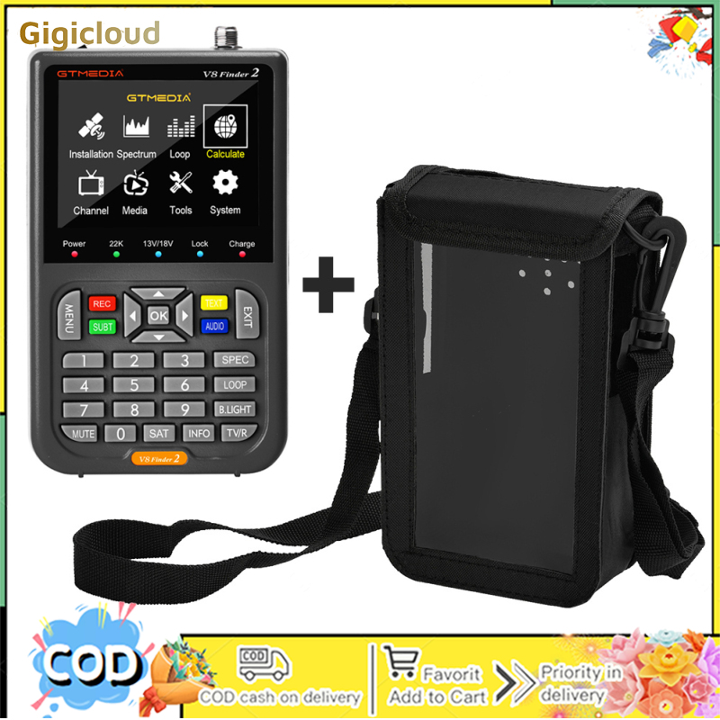 GTMedia V8 Finder2 Satellite Finder Signal Meter HD 1080P 3.5" LCD Satellite Finder H.264 8 Bit Decoding For Adjusting Sat Dish ราคา 3,279 บาท*ส่งฟรี