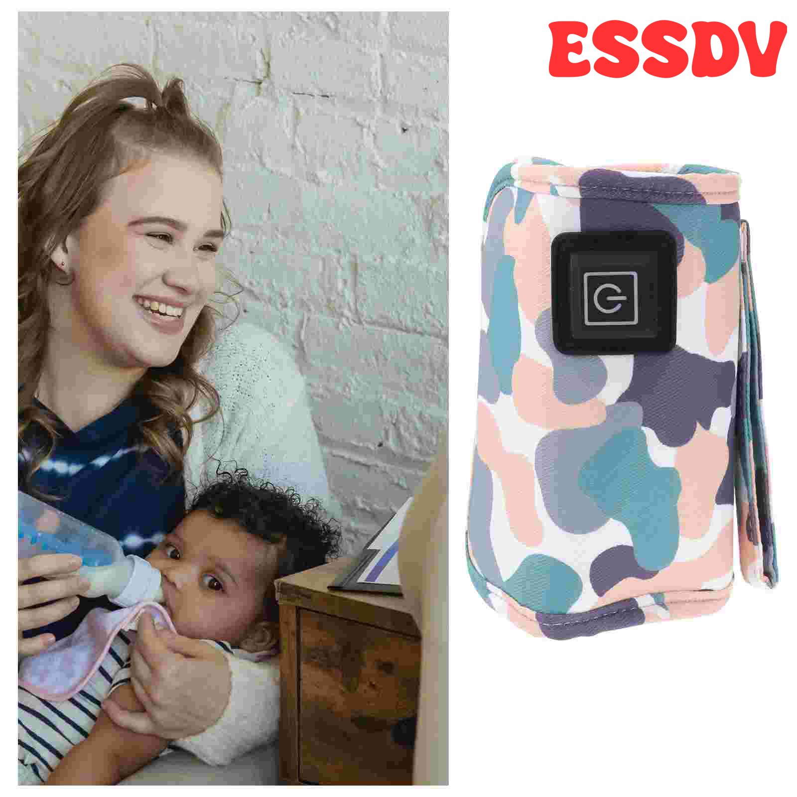 [Essdv] hâm bình sữa bé sưởi ấm trẻ sơ sinh bao gồm máy sưởi di động tay Áo sữa USB vải sơ sinh ✬✫✩