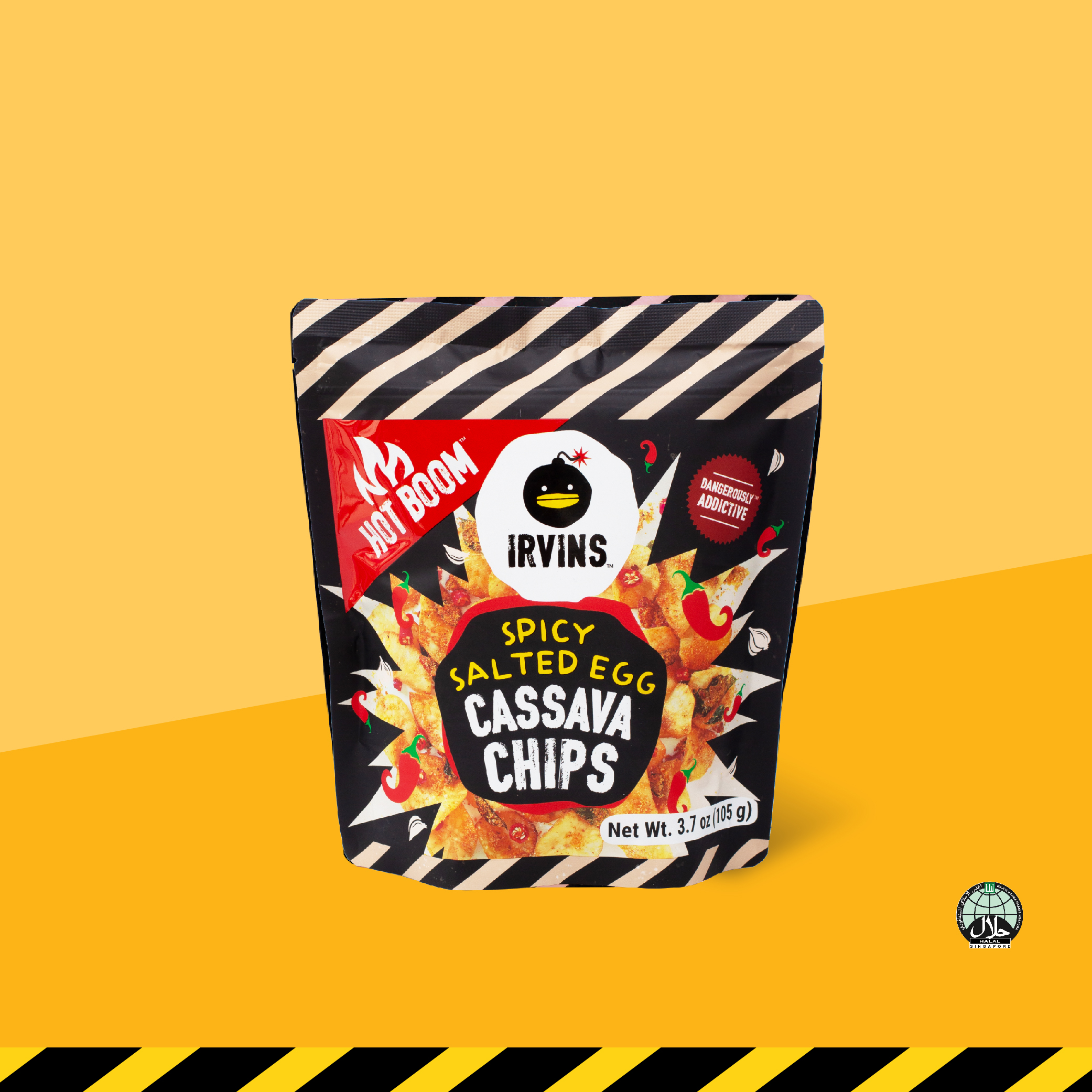 IRVINS มันสำปะหลังทอดกรอบเคลือบไข่เค็มรสเผ็ด (Spicy Salted Egg Cassava Chips) ขนาด 105 g ราคา 250 บาท*ส่งฟรี