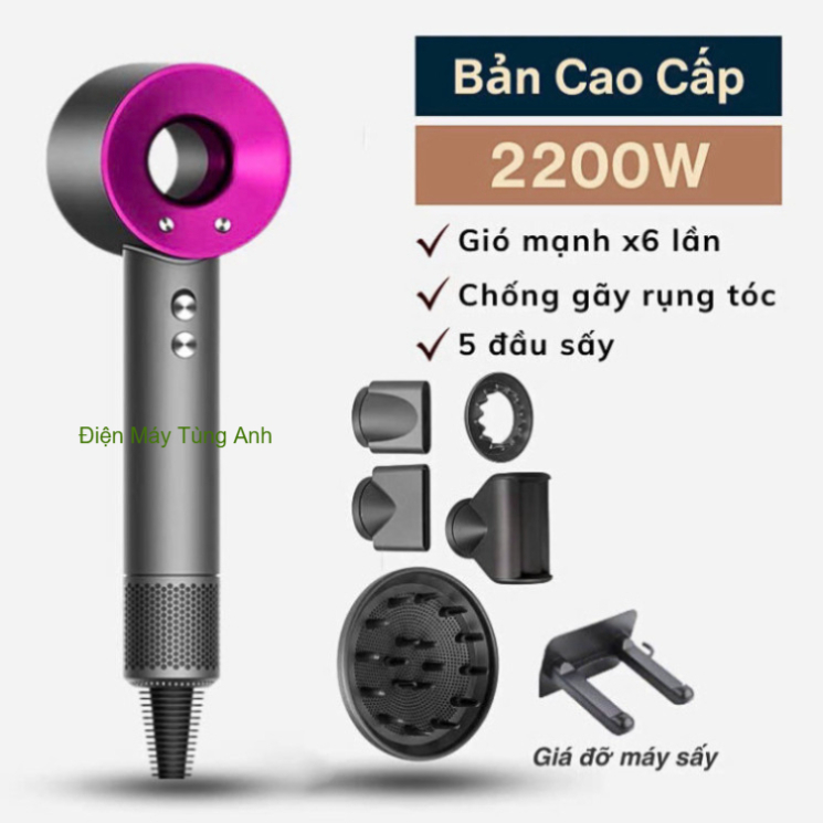 Máy Sấy Tóc ION Âm 2 Chiều Nóng Lạnh Công Suất 2200W, Nóng Lạnh2 Chiều Chăm Sóc Tóc, Bảo Hành 12 Tháng