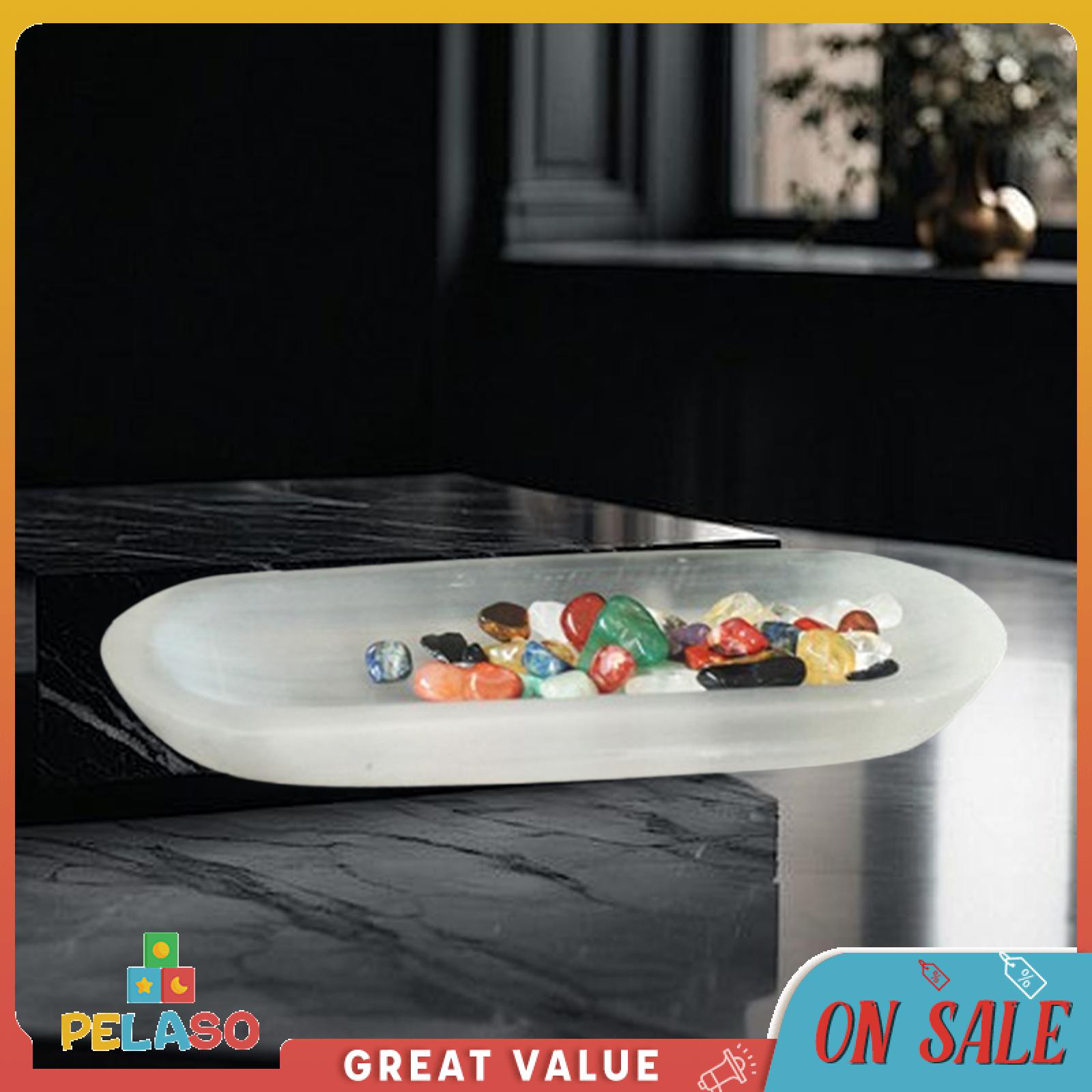 Pelaso Selenite Pha Lê Bát Trang Trí Nội Thất Món Quà Sinh Nhật Bàn Trung Tâm Lưu Trữ Mới Lạ Tấm Giá xếp trang sức Sạc Bát