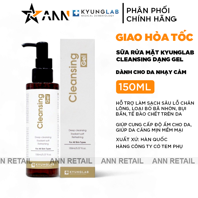 Sữa Rửa Mặt Kyung Lab Cleansing Gel 150ml Hàn Quốc - Gel Rửa Mặt Dành Cho Da Nhạy Cảm [Chính Hãng]