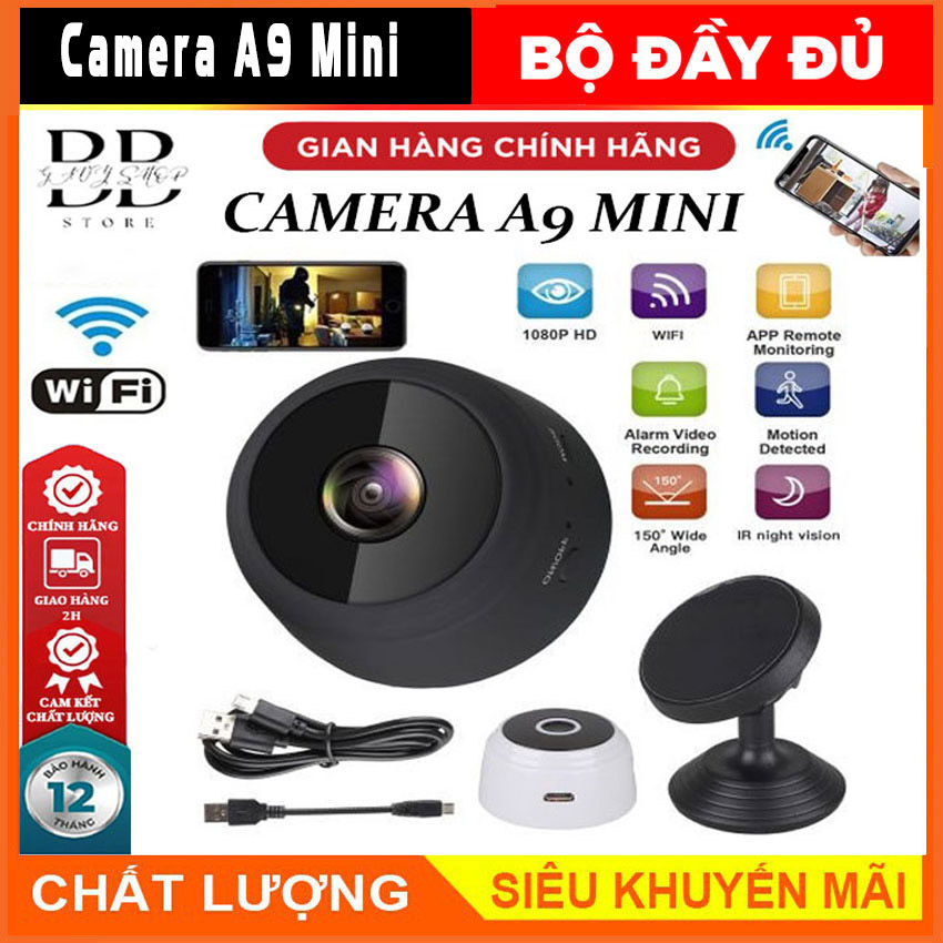 Camera Siêu Nhỏ , Camera Mini , Camera Mini Wifi A9 Full HD 1080PH - Ghi Hình Siêu Nét.Camera mini A9 giấu kín siêu nhỏ quan sát ban đêm HD.
