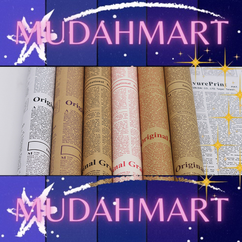 1pcs Flower Party Thickened Kraft Paper English Newspaper Flower Shop Packaging Material Gift Wrapping Paper Flower Shop