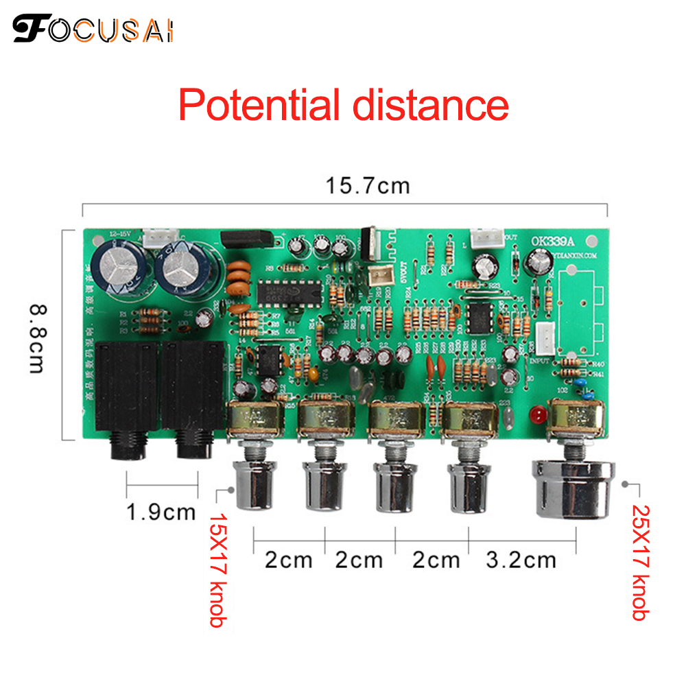 FocusAi mạch karaoke kèm mic Bảng âm khuếch đại âm Vang Karaoke bảng khuếch đại micro kỹ thuật số PT2399 Hai đầu vào micrô có thể được kết nối với bảng giải mã USB Bluetooth