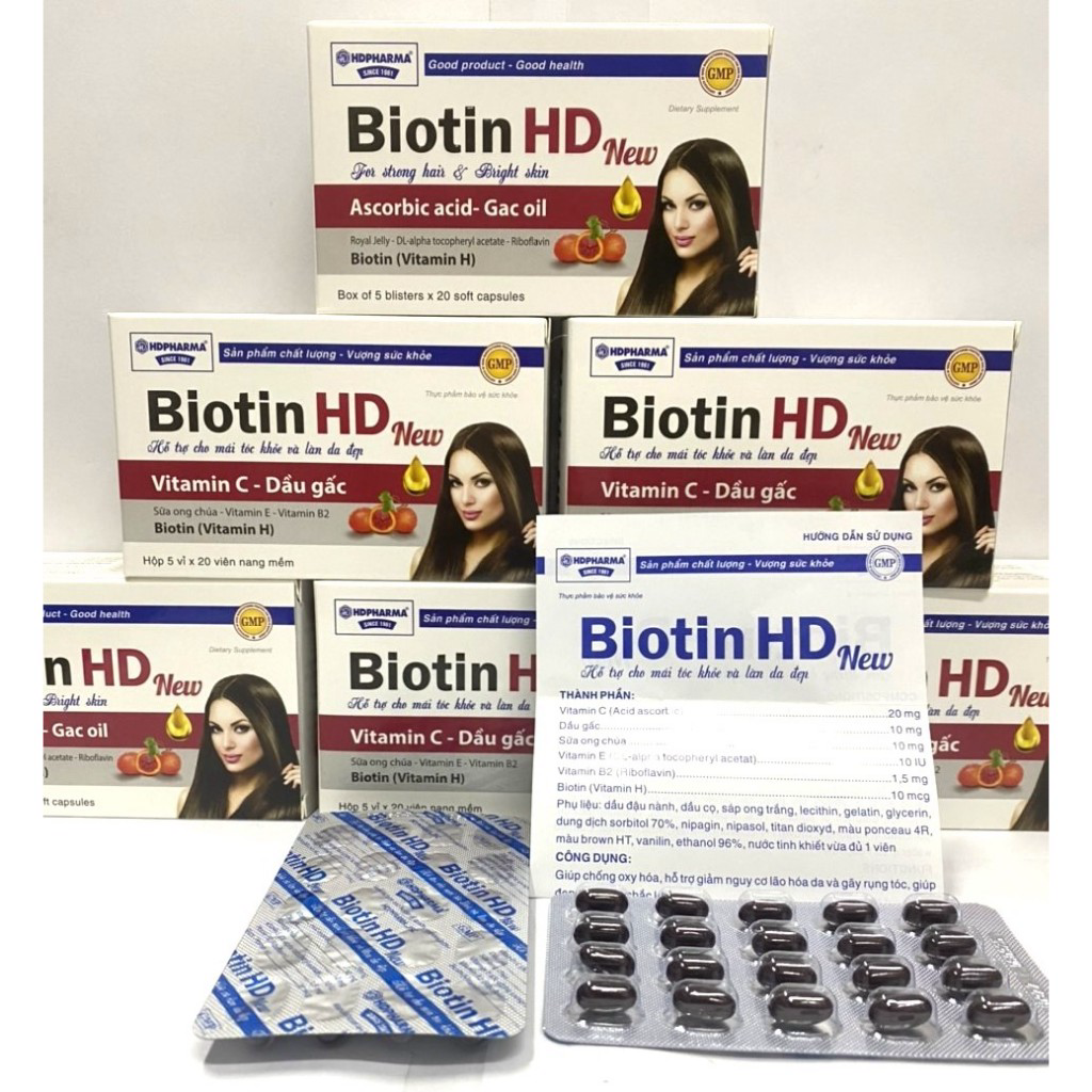 Biotin vitamin B5 giảm tóc bạc sớm, gãy rụng tóc giúp cho tóc chắc khỏe, làm đẹp da chống lão hóa mo