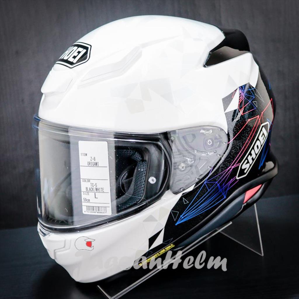 SHOEI HELM Z8 ORIGAMI TC5 | BLACK WHITE | Z-8 SINGLE VISOR SNI Harga 11,704,000 rupiah*Gratis Ongkir