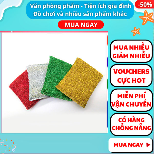 Cước rửa chén kim tuyến, 1 miếng cước rửa chén kim tuyến, rửa chén kim tuyến nhiều màu, cước rửa chén kim tuyến tiện dụng, miếng rửa chén giá rẻ, dụng cụ rửa chén cho gia đình - Gift Love