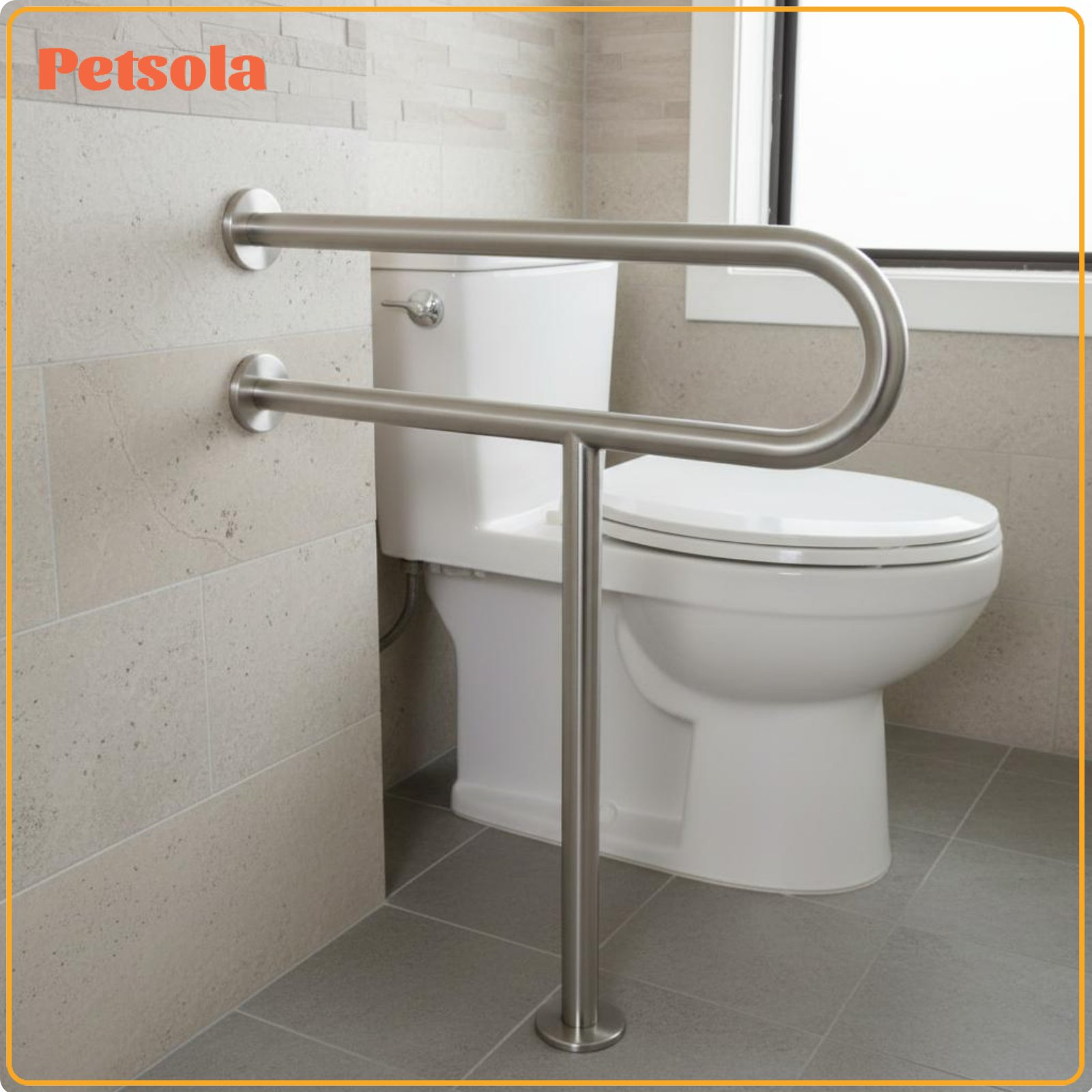 petsola 304 Stainless Steel Wall Mounted Toilet Armrest Rust-Proof Flip up Toilet Grab Bar Heavy Duty Folding Bathroom Support Space-Saving for Elderly, Post-Surgery Patients, Restroom ราคา 1,431 บาท*ส่งฟรี