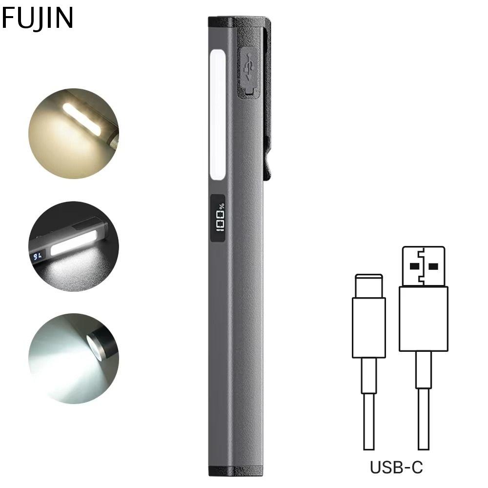 FUJIN Có kẹp Đèn pin bỏ túi Có thể sạc lại Tiện dụng Đèn pin LED Trọng lượng nhẹ Không thấm nước Bút ánh sáng Đọc sách