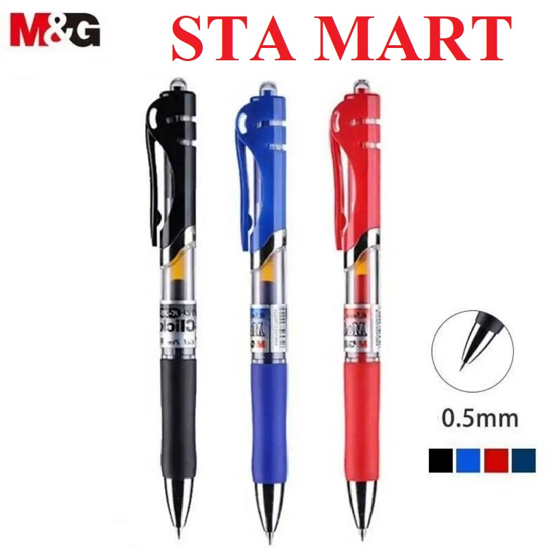 Bút gel bấm K35 / Bút bi nước K35 / Bút viết chữ Hán M&G - K35, Ngòi siêu bền, đều nét