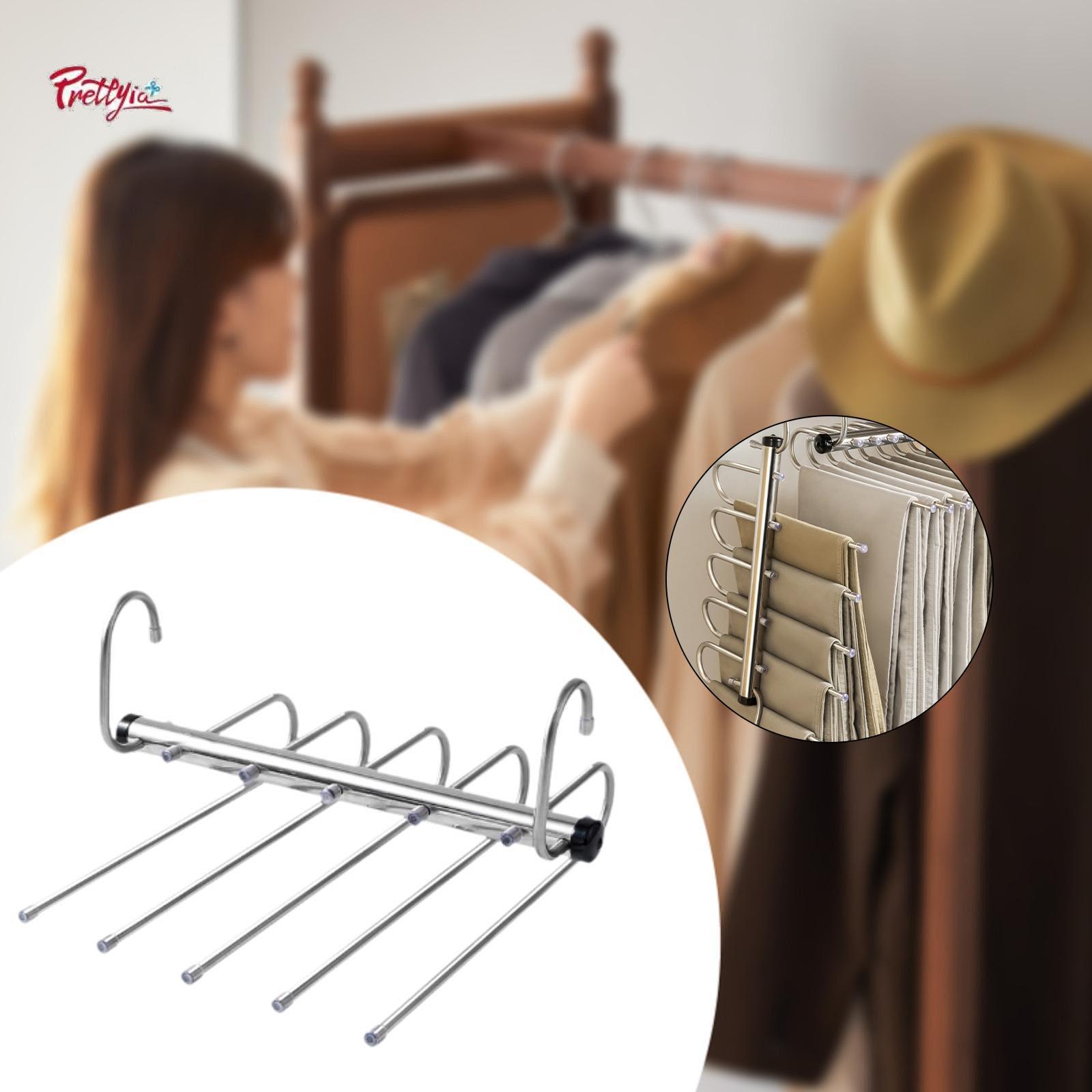 Prettyia Pants Hanger Trouser Hanger Pants Rack Multifunctional for Ties Trousers Clothes ราคา 208 บาท*ส่งฟรี