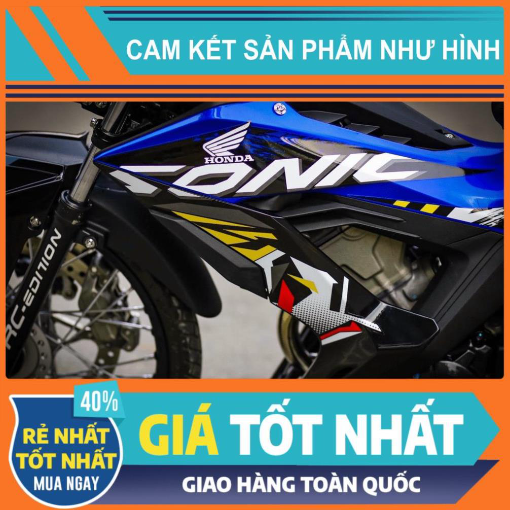 Tem rời dán xe sonic 150 mẫu zin xanh đen trắng không bay màu