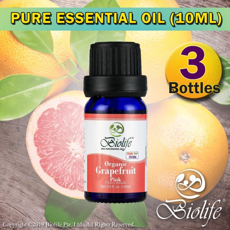 Buy (Bundle of 3 Bottles) Biolife Organic Grapefruits, 100% Pure Aromatherapy Natural Organic Essential Oil (Made In USA), 10ml Bottle, suitable use for Diffuser, Humidifier, Massage, Skin Care Singapore