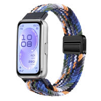 Braided Nylon Magnetic Elastic Strap for Huawei Band 11/11 Pro /10 9 8 NFC Sports Scrunchie Replacement Belt Tali Jam Tangan Smartwatch Wristband Bracelet Accessories