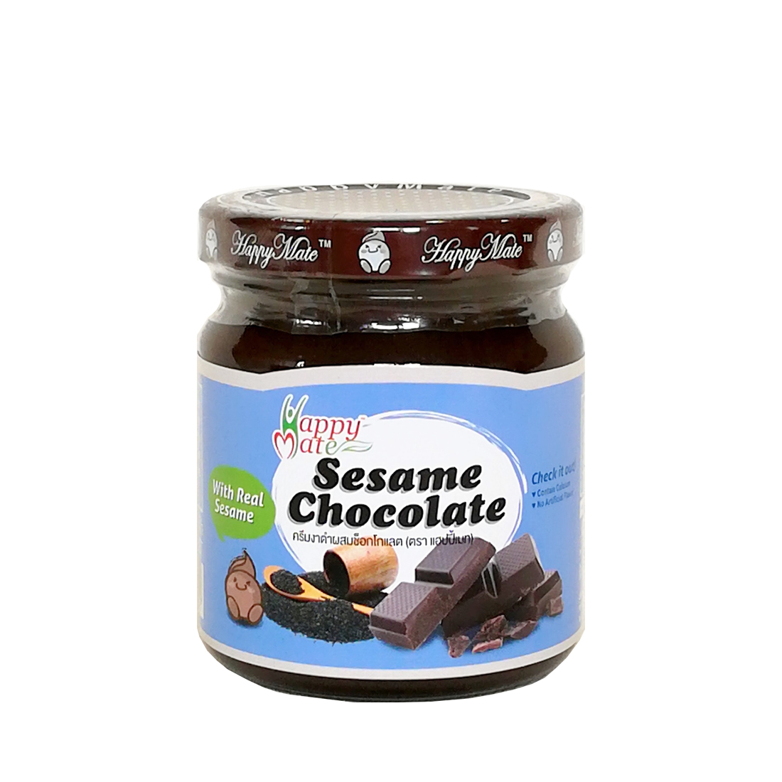 Happy Mate Black Sesame Chocolate With Real Sesame Spread 200G. ราคา 215 บาท*ส่งฟรี