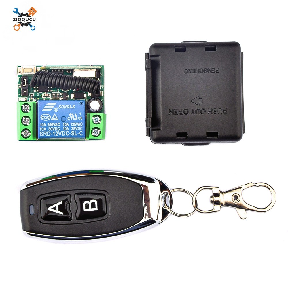 Diymore mô đun đầu ra rơle cấp nguồn điện 1 kênh dc12v có điều khiển truy cập 433mhz công tắc điều khiển từ xa không dây từ xa thiết bị mở cửa mã học tập