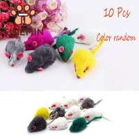 【COD&Fast Delivery】10Pcs Color Random Kitten Puppy Pet Supplies Fake Mouse Squeak Noise Simulation Mice Cat Play Toys